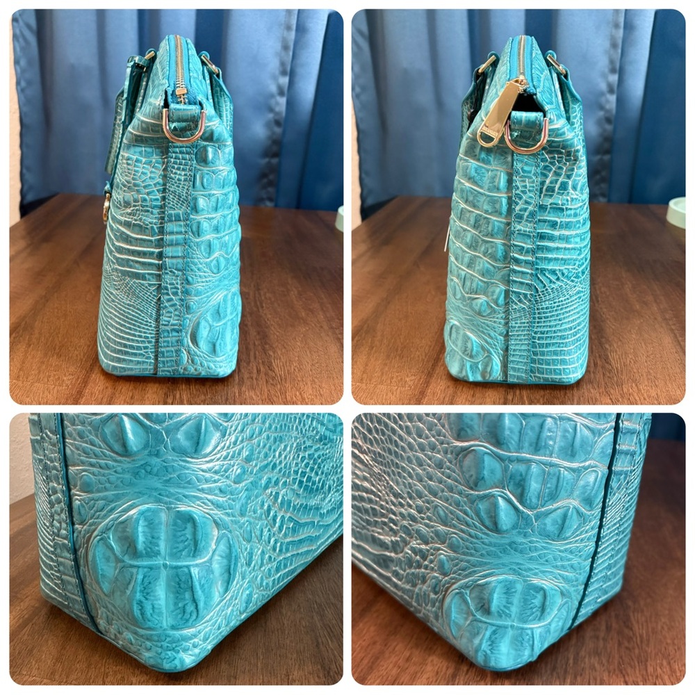 **SOLD**Brahmin NWT Lrg. Duxbury & Veronica - Mermaid Green - PERFECT EYE - Picture 4 of 16